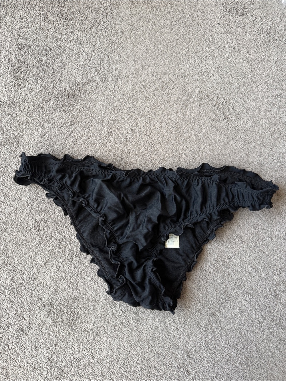 Abercrombie & Fitch Black Ruffle Bikini Bottom
